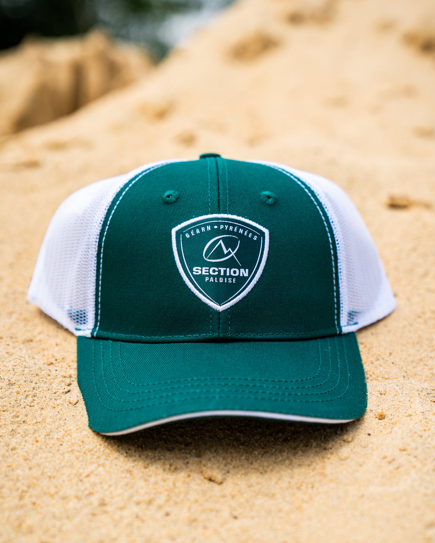 Casquette blason trucker verte
