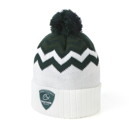 BOX DE NOËL - BONNET ZIGZAG & ÉCHARPE RAYÉE BLANC & VERT