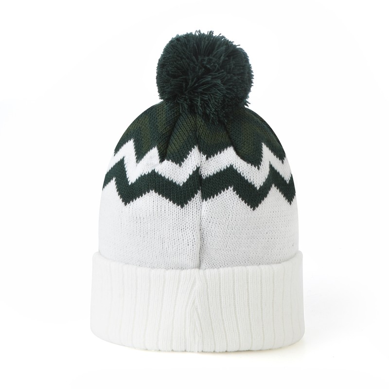 BOX DE NOËL - BONNET ZIGZAG & ÉCHARPE RAYÉE BLANC & VERT