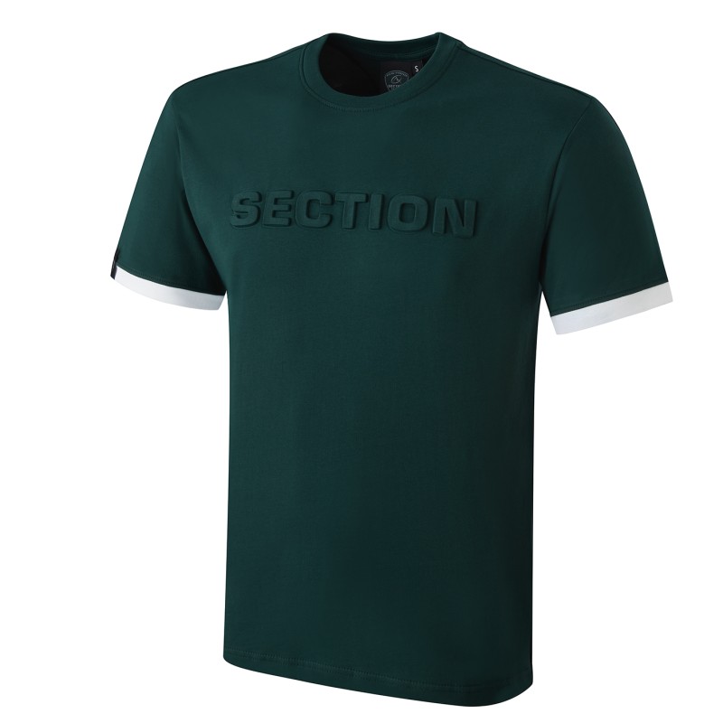 T-SHIRT SUPPORTER EMBOSSAGE VERT - ENFANT