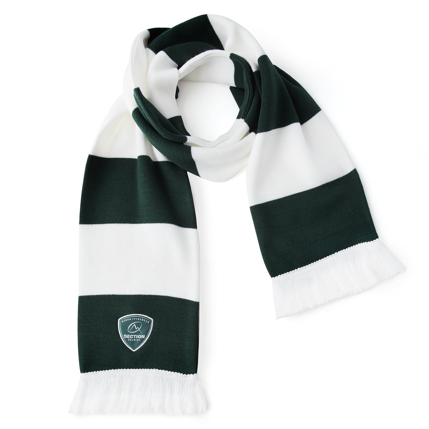 Echarpe rayée blanche & verte