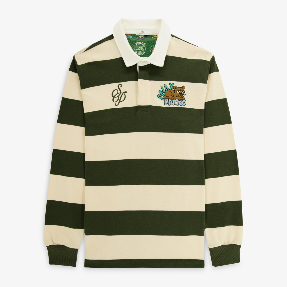 Polo manches longues rayé Funky Animals