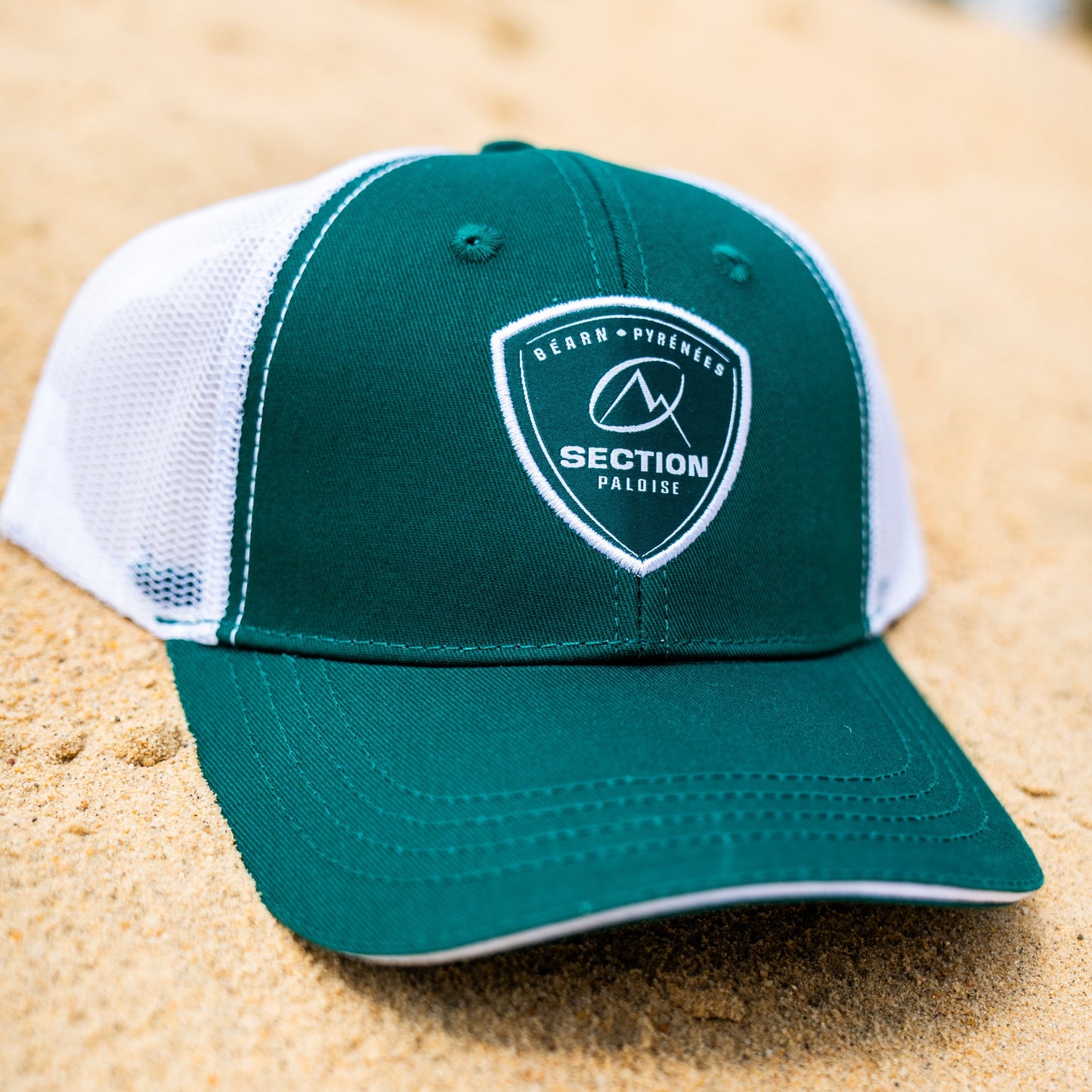 Casquette blason trucker verte