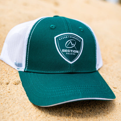 Casquette blason trucker verte
