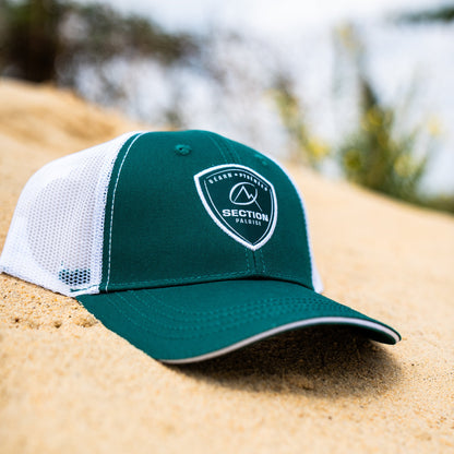 Casquette blason trucker verte